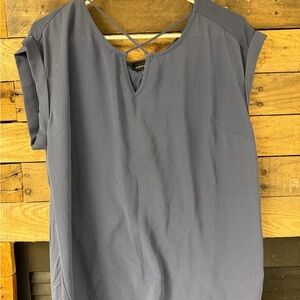 Casual Navy Short Sleeve Top